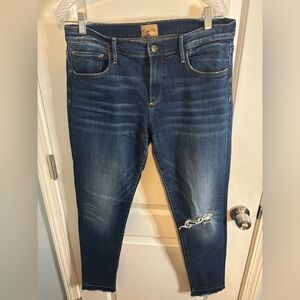 DRIFTWOOD jackie Dark Blue Skinny Jeans with Distressed Detail  size 31 EUC